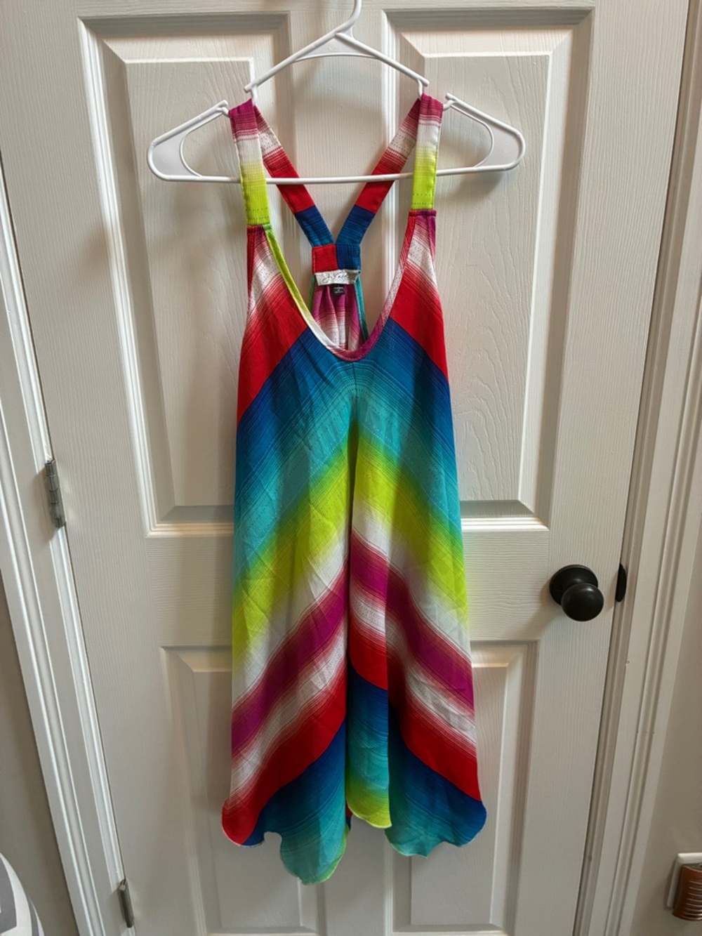 Women’s Multicolor Striped Swim Coverup Dress j valdi sz large
